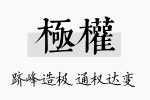 极权名字的寓意及含义