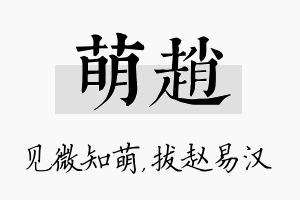 萌赵名字的寓意及含义