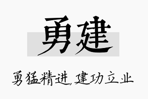 勇建名字的寓意及含义