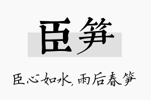 臣笋名字的寓意及含义