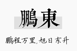 鹏东名字的寓意及含义