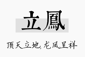 立凤名字的寓意及含义