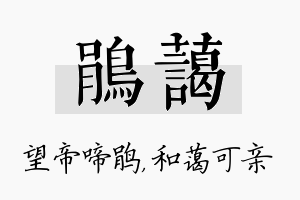 鹃蔼名字的寓意及含义