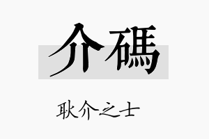 介码名字的寓意及含义