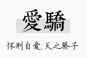 爱骄名字的寓意及含义