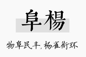 阜杨名字的寓意及含义