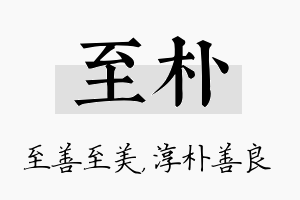 至朴名字的寓意及含义