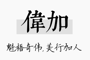 伟加名字的寓意及含义