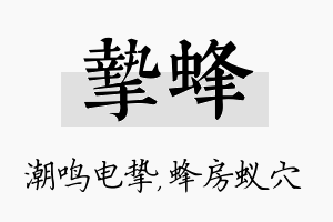 挚蜂名字的寓意及含义