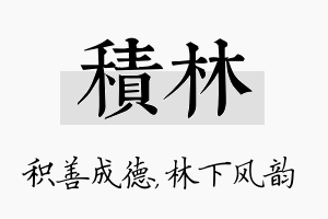 积林名字的寓意及含义