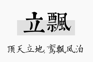 立飘名字的寓意及含义