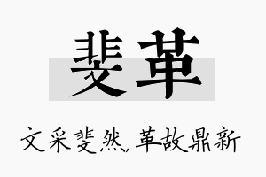 斐革名字的寓意及含义