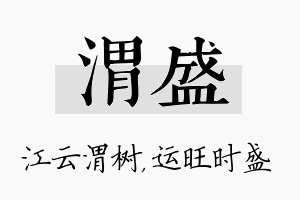 渭盛名字的寓意及含义