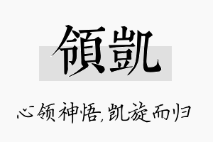 领凯名字的寓意及含义