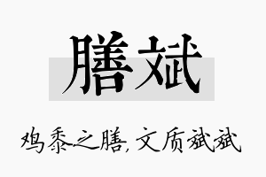 膳斌名字的寓意及含义