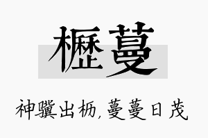 枥蔓名字的寓意及含义