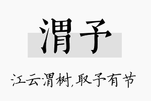 渭予名字的寓意及含义