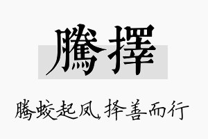 腾择名字的寓意及含义