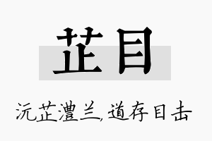 芷目名字的寓意及含义