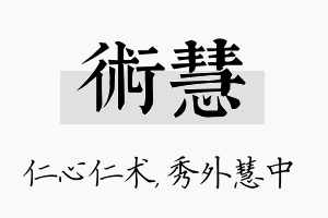 术慧名字的寓意及含义