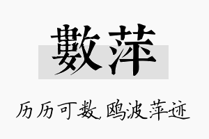 数萍名字的寓意及含义