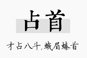 占首名字的寓意及含义