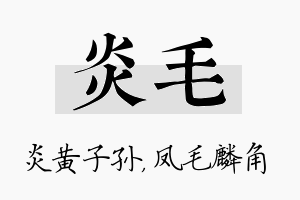 炎毛名字的寓意及含义