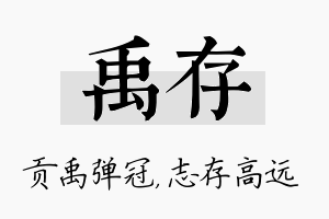 禹存名字的寓意及含义