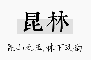 昆林名字的寓意及含义