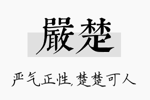 严楚名字的寓意及含义