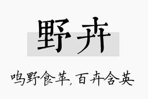 野卉名字的寓意及含义