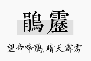 鹃雳名字的寓意及含义