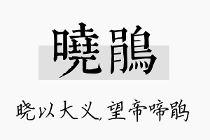 晓鹃名字的寓意及含义