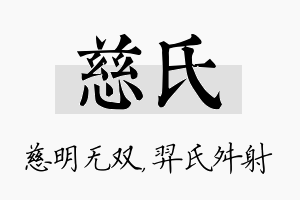 慈氏名字的寓意及含义