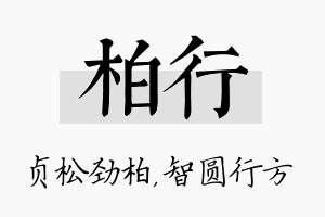 柏行名字的寓意及含义