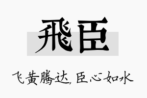 飞臣名字的寓意及含义