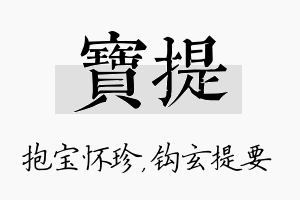 宝提名字的寓意及含义