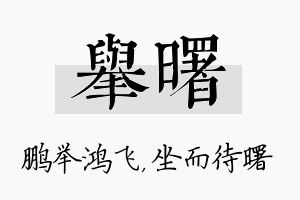 举曙名字的寓意及含义