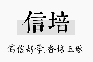 信培名字的寓意及含义