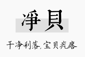 净贝名字的寓意及含义