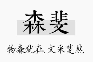 森斐名字的寓意及含义