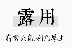 露用名字的寓意及含义