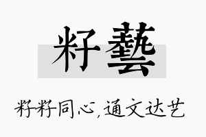 籽艺名字的寓意及含义