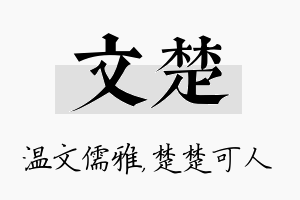 文楚名字的寓意及含义