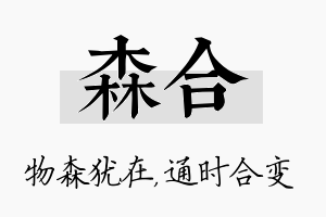 森合名字的寓意及含义