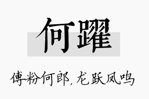 何跃名字的寓意及含义