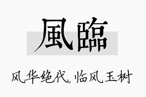 风临名字的寓意及含义