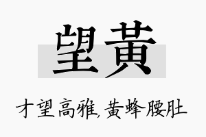 望黄名字的寓意及含义