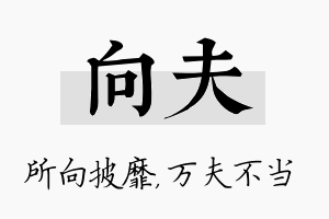 向夫名字的寓意及含义