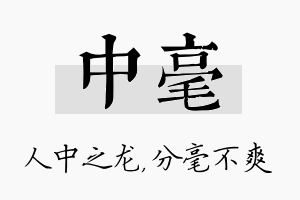 中毫名字的寓意及含义